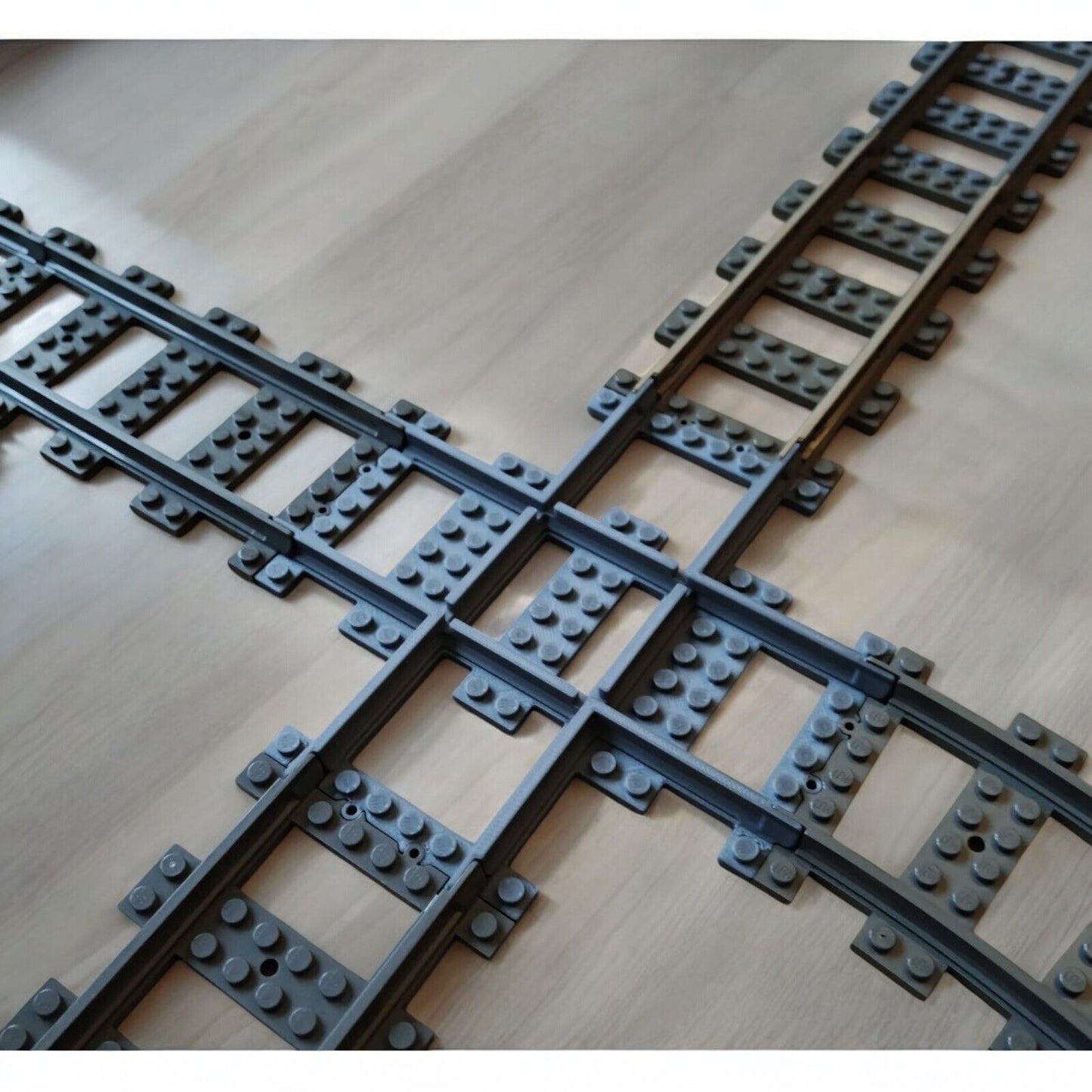 Duplo Train Track Straight Cross Tracks - Duplo Compatible Train Track 2 pack