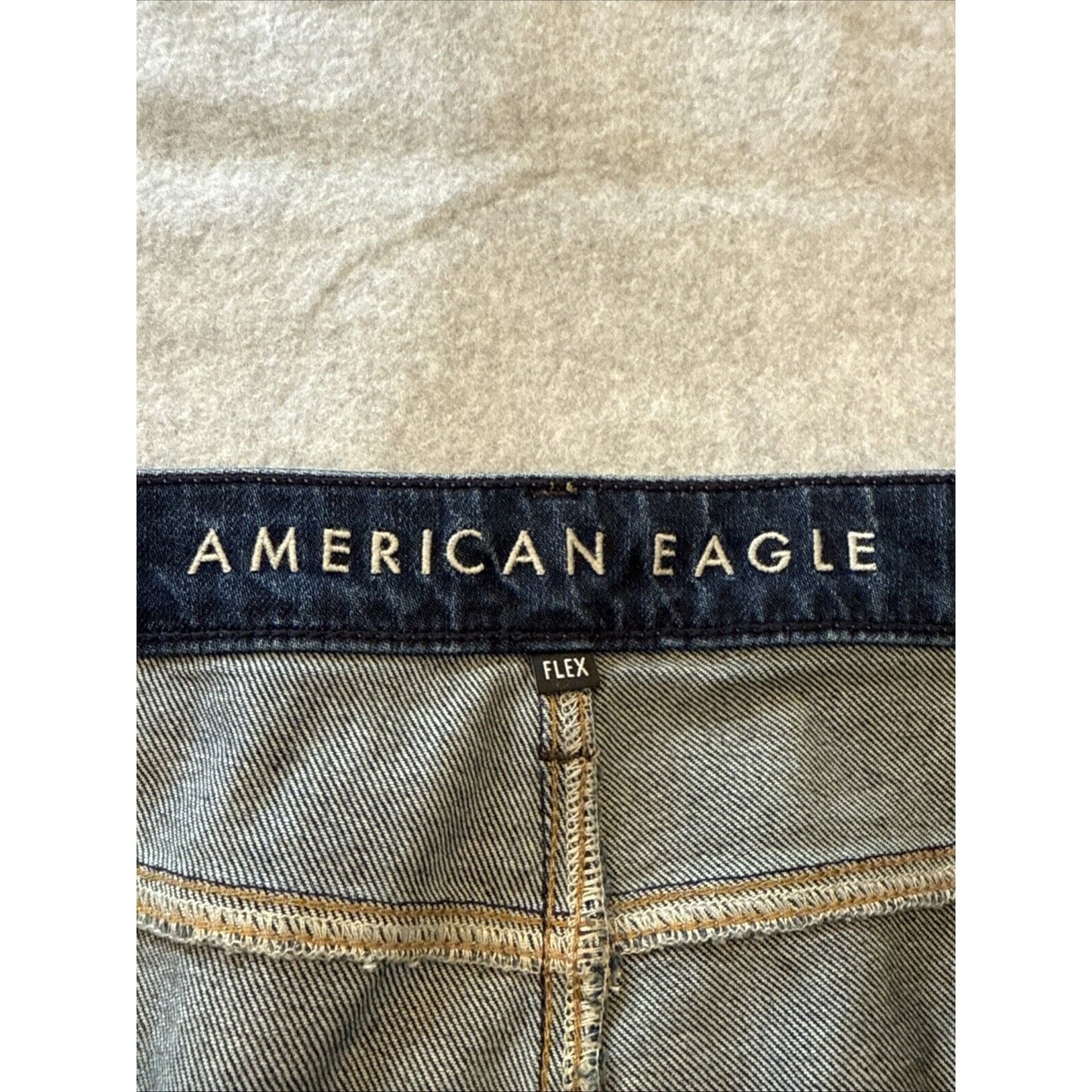 American Eagle Jeans Mens 44x32 Blue Denim Original Straight Flex 44